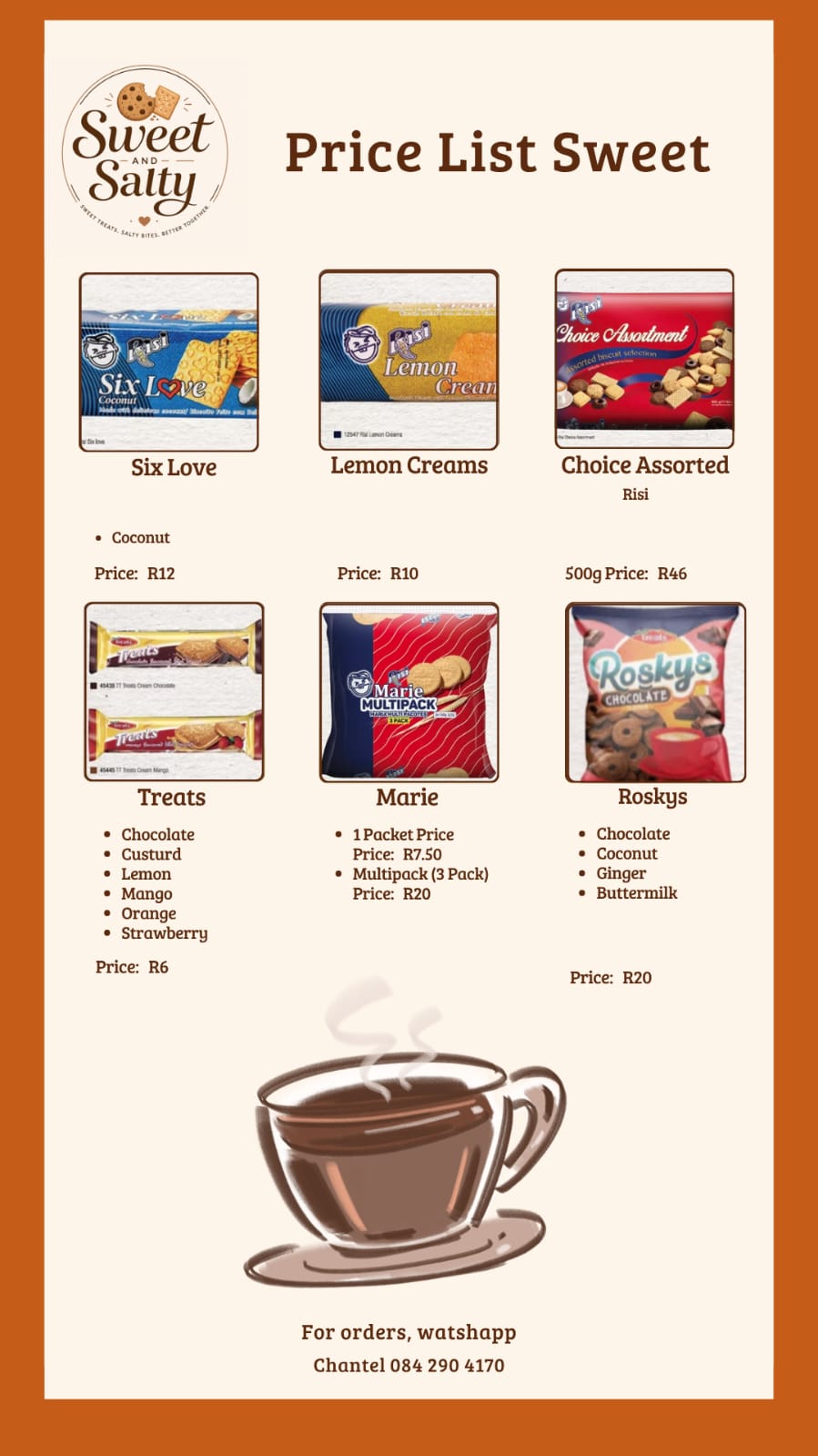 Price List Sweet - Biscuits