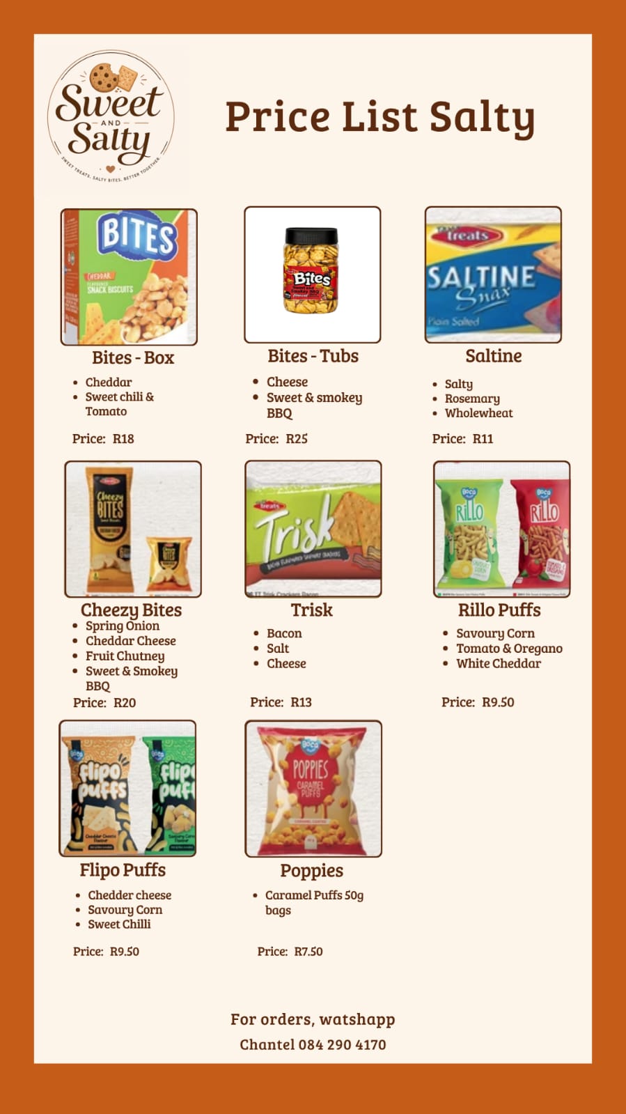 Price List Salty - Bites